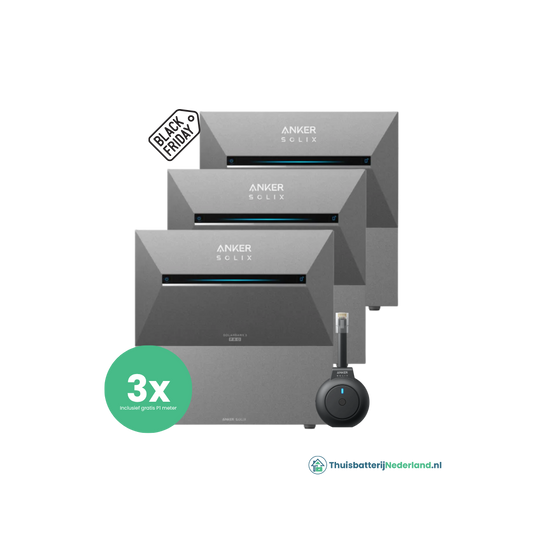 3 x Anker Solix Solarbank 3 Pro + 3 x BP2700 uitbreidingsbatterij (16,2 kWh)